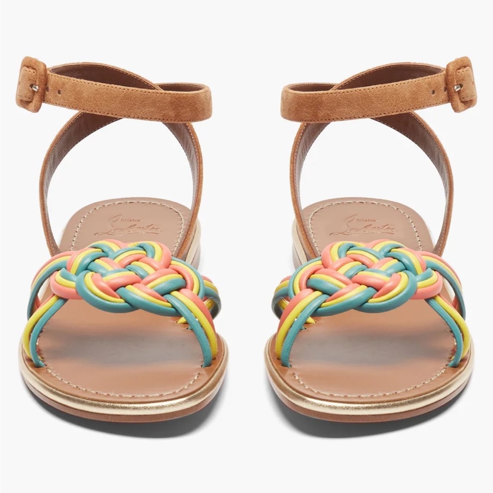 Christian Louboutin Ella braided leather flat sandal